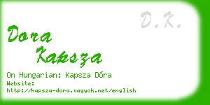 dora kapsza business card